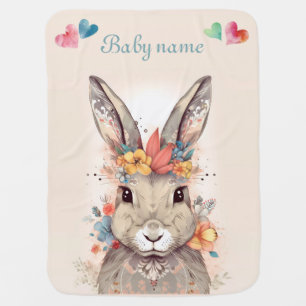 Bunny Baby Shower, Baby Girl, Baby Boy Blanket