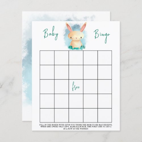 Bunny Baby shower bingo game