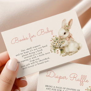 Bunny Baby Shower Books for Baby Enclosure Card