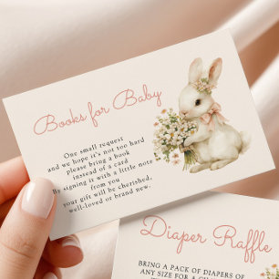 Bunny Baby Shower Books for Baby Enclosure Card