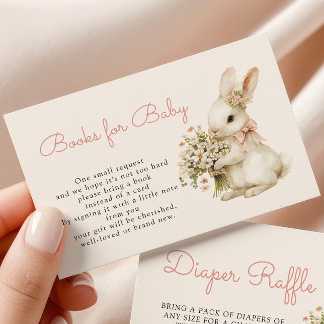Bunny Baby Shower Books for Baby Enclosure Card (Creator Uploaded)