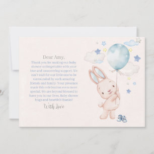 Bunny Baby Shower Boy Thank You Card
