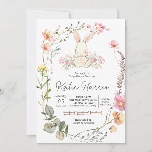 Bunny Baby shower bunny baby Invitation