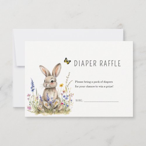 Bunny Baby shower Diaper raffle card