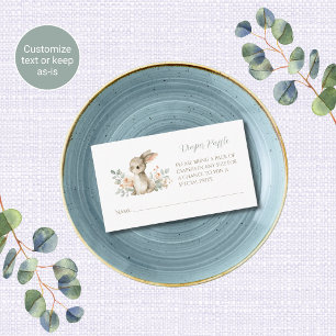 Bunny Baby Shower Diaper Raffle Cards Inserts