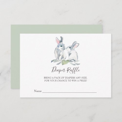 Bunny Baby Shower Diaper Raffle Invitation