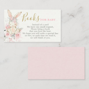 Bunny Baby Shower Girl Bring a Book Card