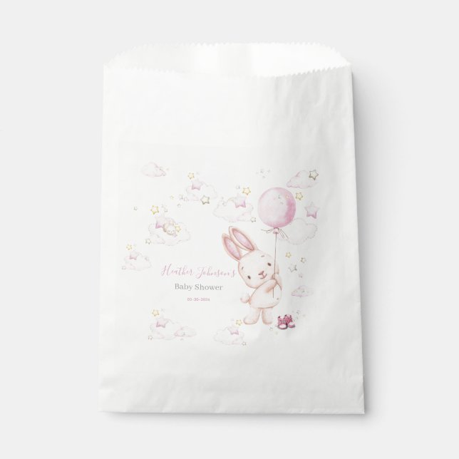 Bunny Baby Shower Girl Favor Bag (Front)