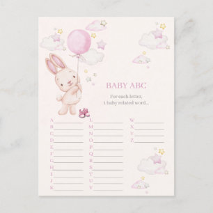 Bunny Baby Shower Girl Game Postcard