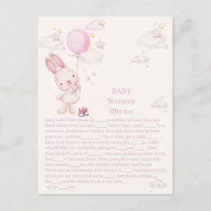 Bunny Baby Shower Girl Game Postcard