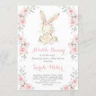 Bunny baby shower girl invitation