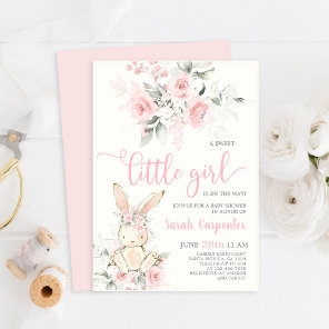 Bunny Baby Shower Girl Invitation