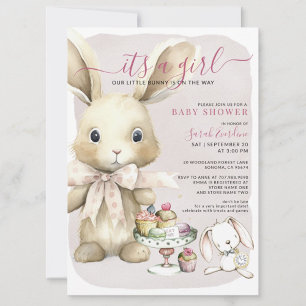 Bunny Baby Shower Girl Invitation
