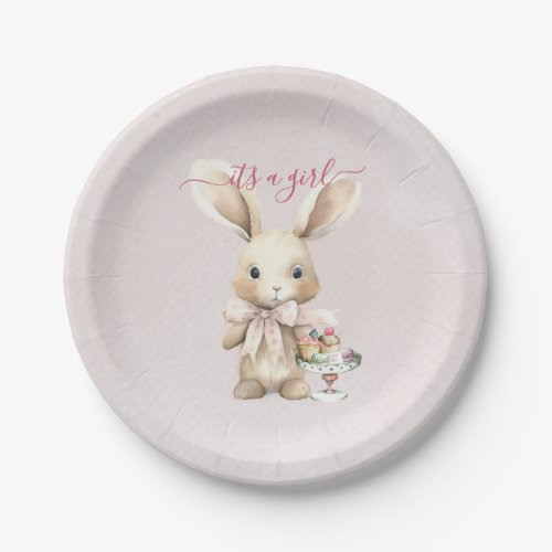 Bunny Baby Shower Girl  Paper Plates