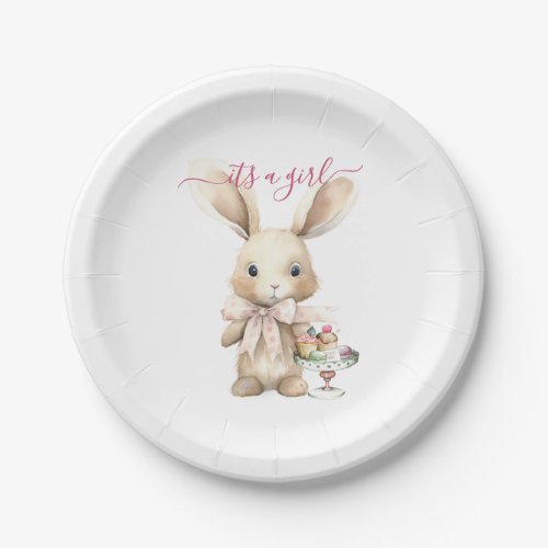 Bunny Baby Shower Girl  Paper Plates