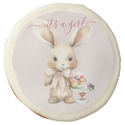 Bunny Baby Shower Girl  Sugar Cookie