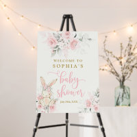 Bunny Baby Shower Girl Welcome sign