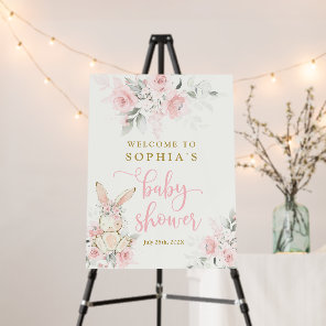Bunny Baby Shower Girl Welcome sign