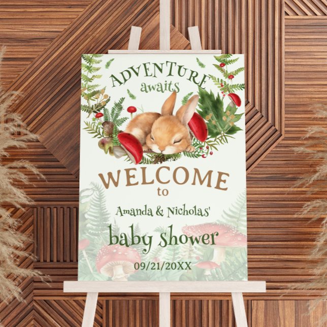 Bunny Baby Shower Greenery Welcome Sign (Creator Uploaded)