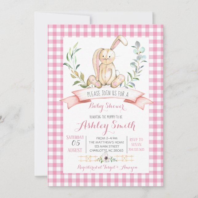 bunny baby shower invitatation invitation (Front)