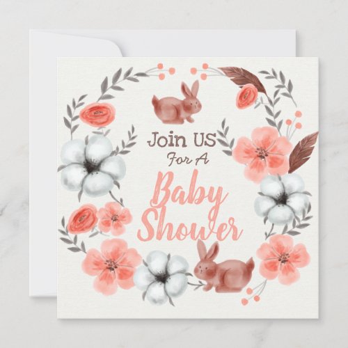 Bunny Baby Shower Invitation