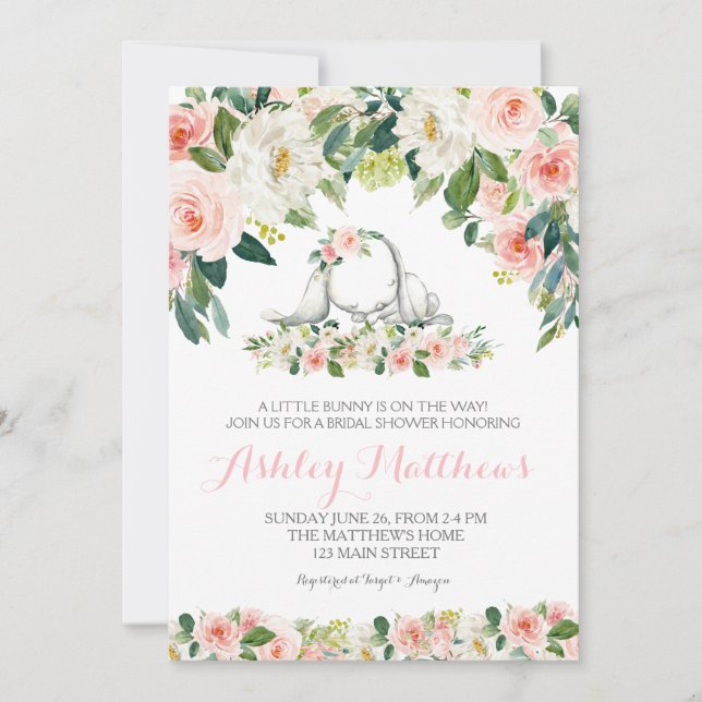 Bunny baby shower invitation (Front)