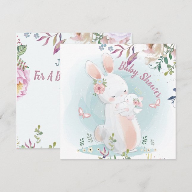 Bunny Baby Shower Invitation (Front/Back)