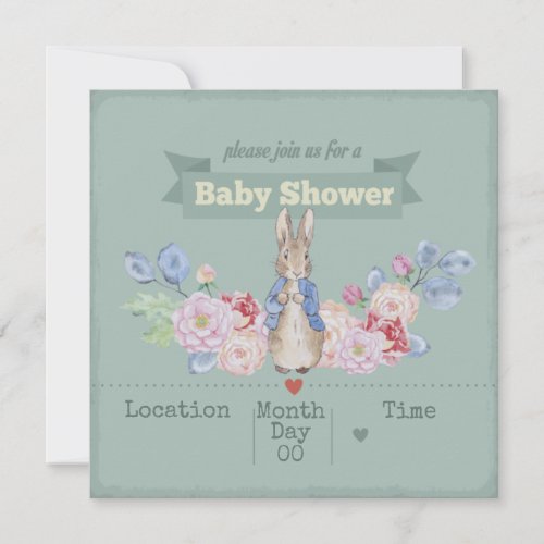 Bunny Baby Shower Invitation