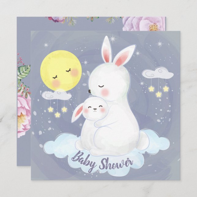 Bunny Baby Shower Invitation (Front/Back)