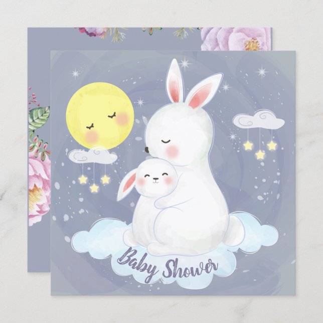 Bunny Baby Shower Invitation (Front/Back)