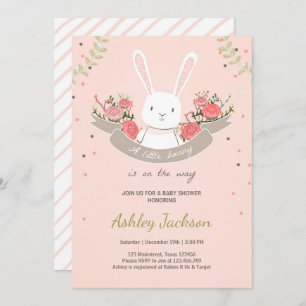 Bunny Baby Shower invitation Rabbit Spring Floral