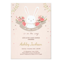 Bunny Baby Shower invitation Rabbit Spring Floral
