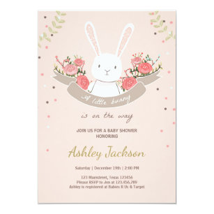 Rabbit Baby Shower Invitations Zazzle Bunny Baby Shower Invitation Rabbit Spring Fl