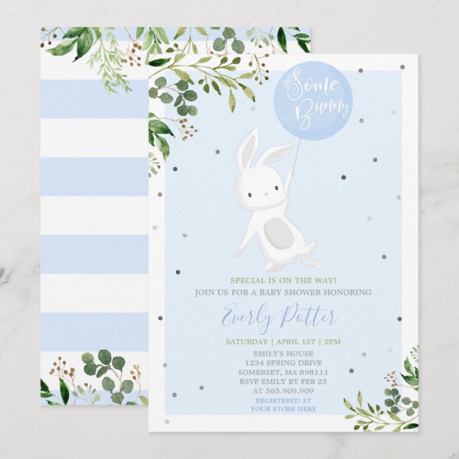 Bunny Baby Shower Invitation Some Bunny Special (Front/Back)