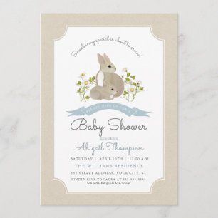 Bunny Baby Shower Invite