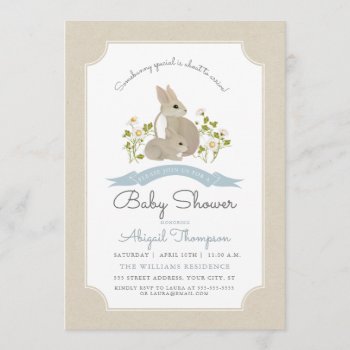 Bunny Baby Shower Invite by Whimzy_Designs at Zazzle