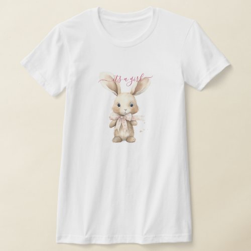 Bunny Baby Shower Its A Girl  T_Shirt