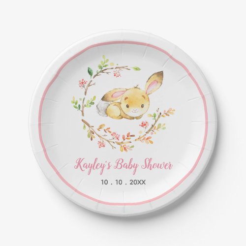 Bunny Baby Shower Paper Plate