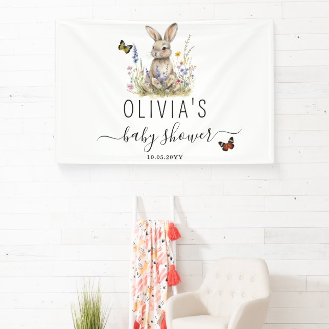 Bunny Baby Shower Party Large Banner (Insitu)