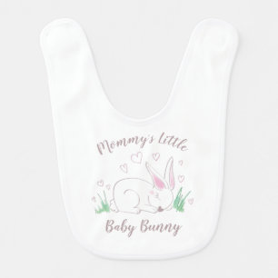 Bunny Baby Shower Spring Pink Girl Baby Bib