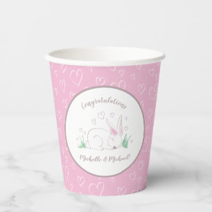 Bunny Baby Shower Spring Pink Girl Paper Cups