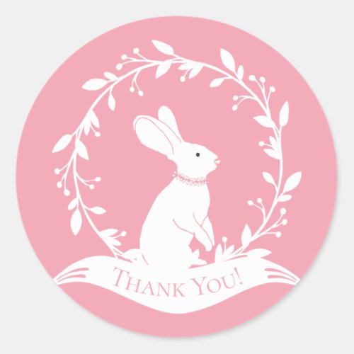 Bunny Baby Shower Thank You Favor Sticker