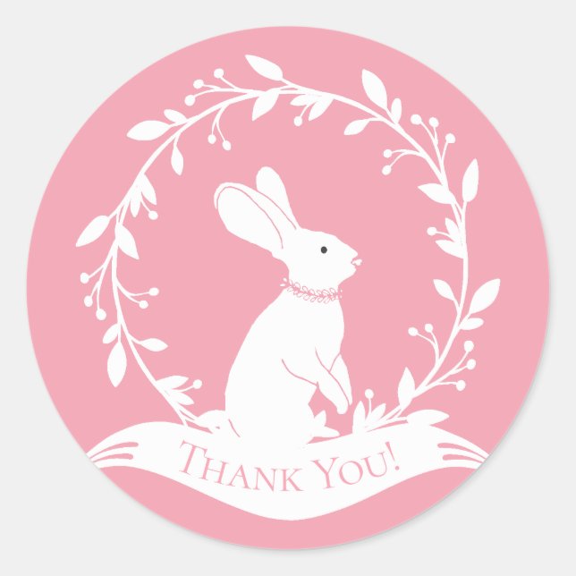 Bunny Baby Shower Thank You Favor Sticker (Front)