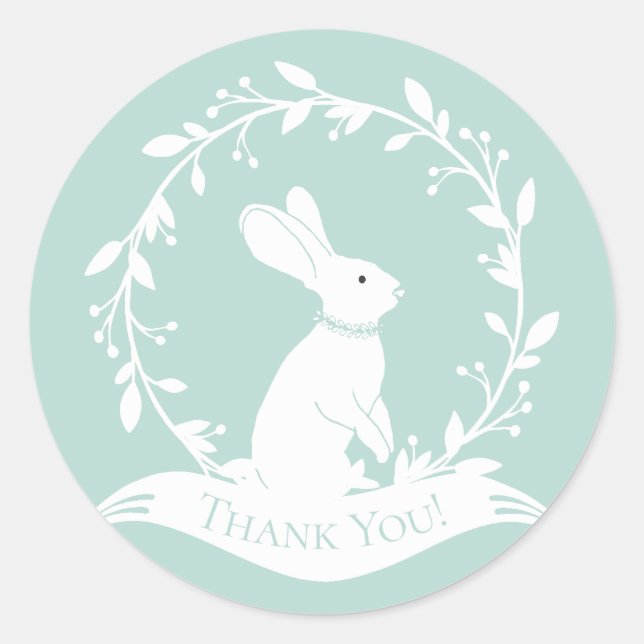Bunny Baby Shower Thank You Favor Sticker (Front)