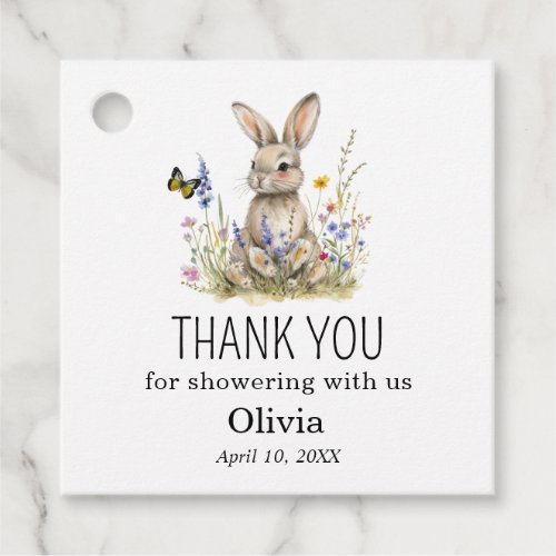 Bunny Baby Shower Thank you Favor Tags