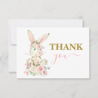 Bunny Baby Shower thank you Note Card