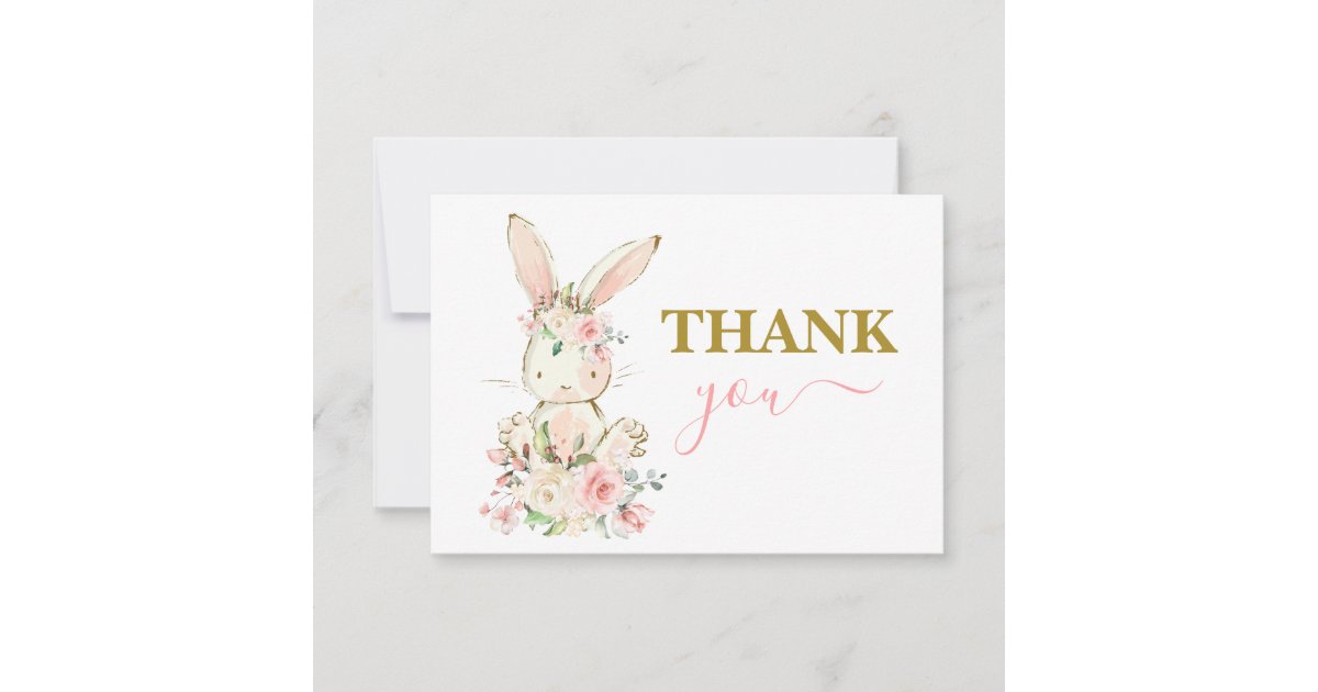 Bunny Baby Shower thank you Note Card Zazzle