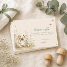 Bunny Baby Shower Woodland Diaper Raffle