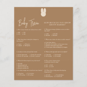 Bunny Baby Trivia Baby Shower Game
