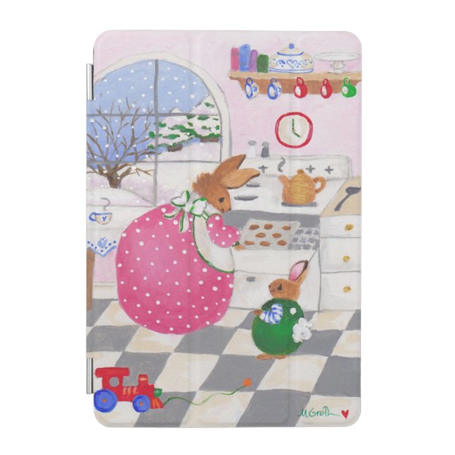 Bunny Baking Cookies iPad case (Front)